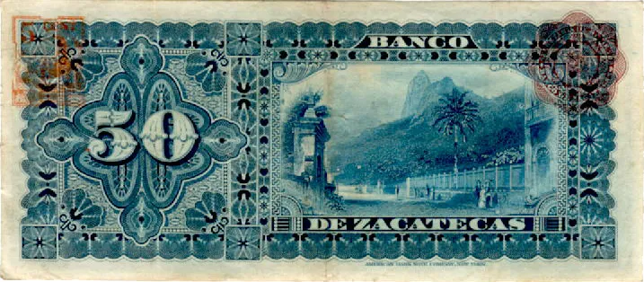 Reverso del Billete de 50 pesos (1914)