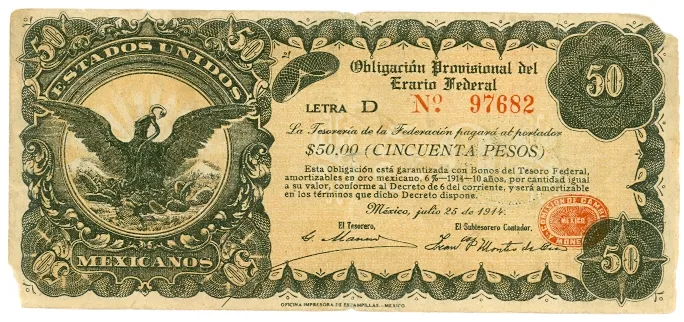 Anverso del Billete de 50 pesos (1914)