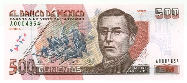 Anverso del Billete de 500 pesos (1992)