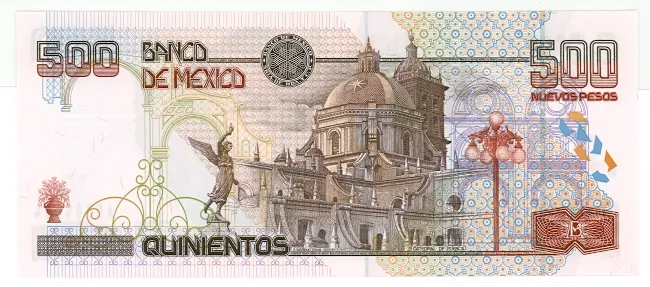 Reverso del Billete de 500 pesos (1992)