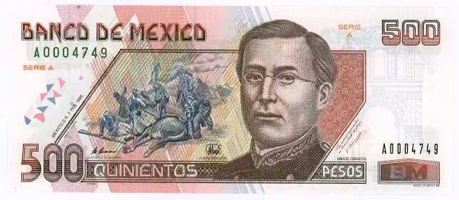 Anverso del Billete de 500 pesos (1995)