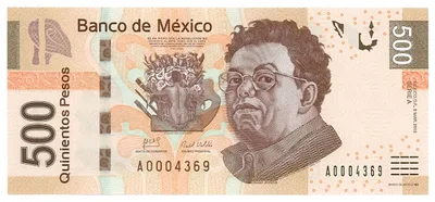 Billete de 500 pesos de Diego Rivera y Frida Kahlo (2010)