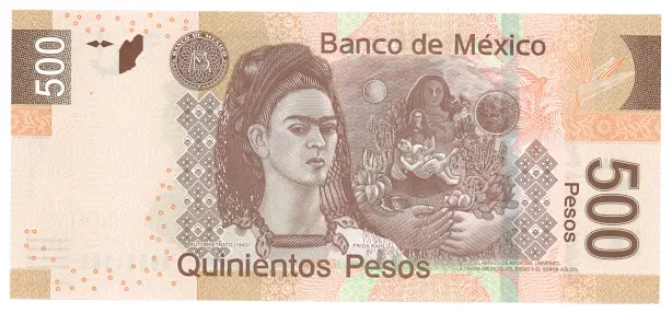 Reverso del Billete de 500 pesos de Diego Rivera y Frida Kahlo (2010)