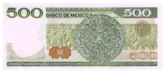 Reverso del Billete de 500 pesos (1979)