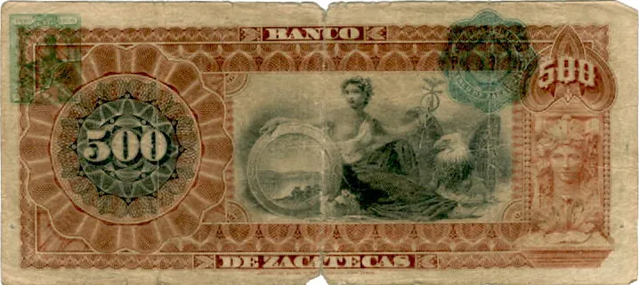 Reverso del Billete de 500 pesos (1909)