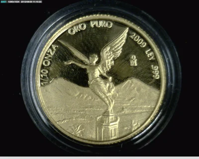 1/10 oz Libertad Oro 2009 (Espejo) · Inventario Banxico 22171 (reverso)