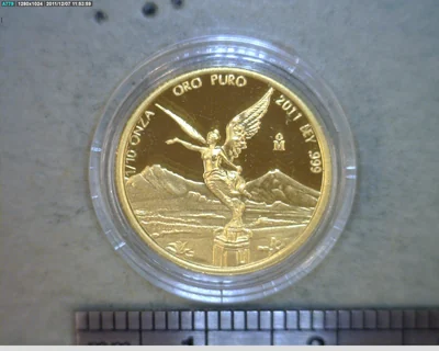 1/10 onza Libertad Oro 2011 · Reverso
