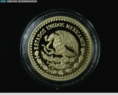 1/10 oz Libertad Oro 2013 · Inventario Banxico 23289 (anverso)
