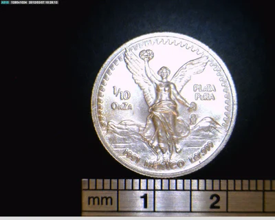 1/10 oz Libertad Plata 1991 · Inventario Banxico 17679 (reverso)