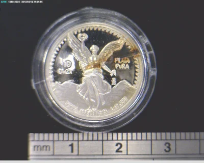 1/10 oz Libertad Plata 1992 · Inventario Banxico 17779 (reverso)