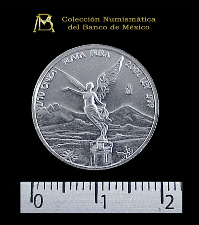 1/10 oz Libertad Plata 2002 · Inventario Banxico 20918 (reverso)