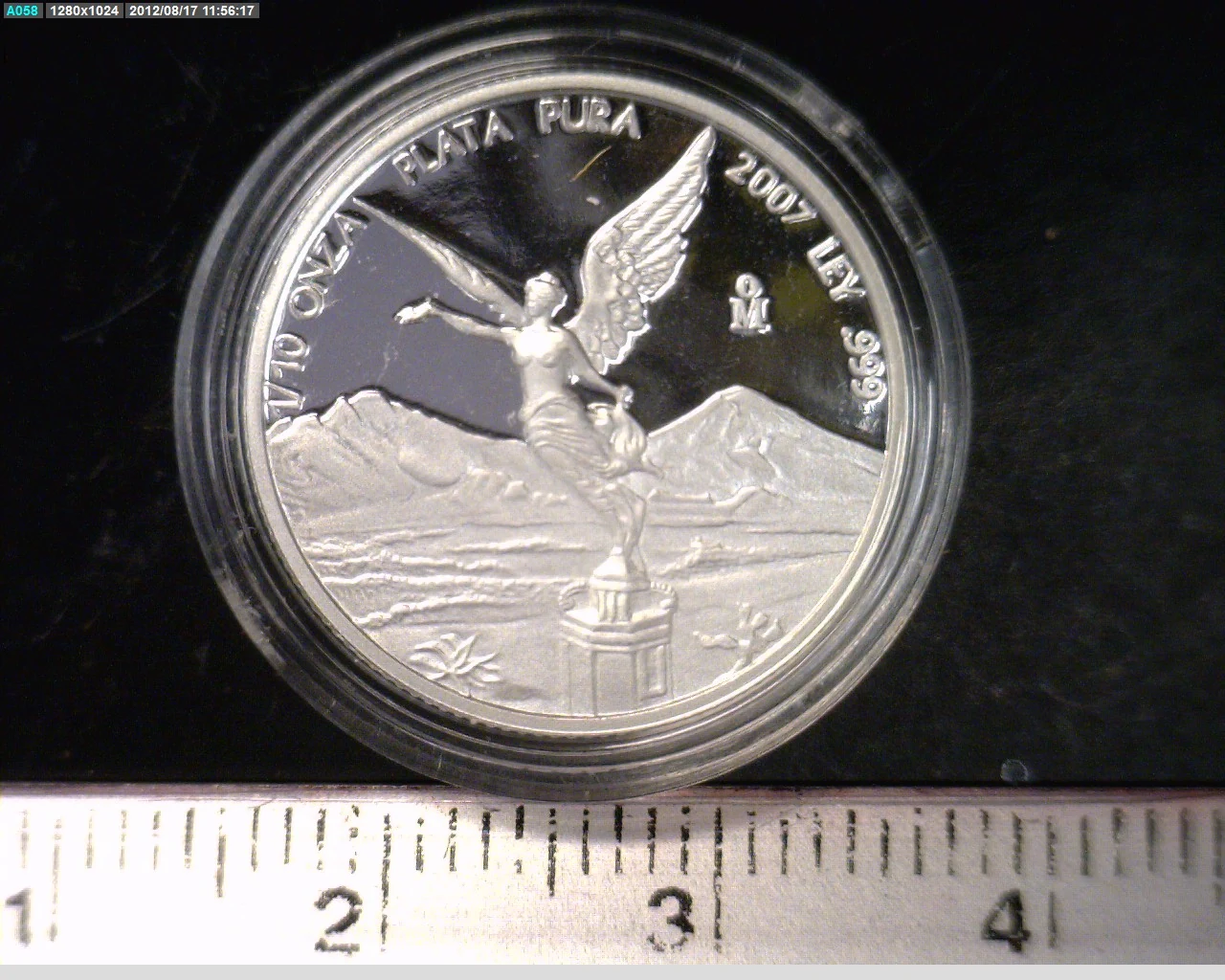 1/10 Onza Libertad Plata 2007 Proof · Reverso