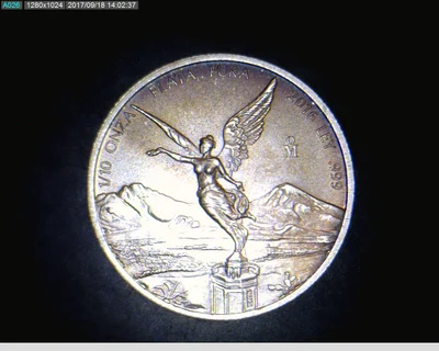 1/10 oz Libertad Plata 2016 · Inventario Banxico 23853 (anverso)