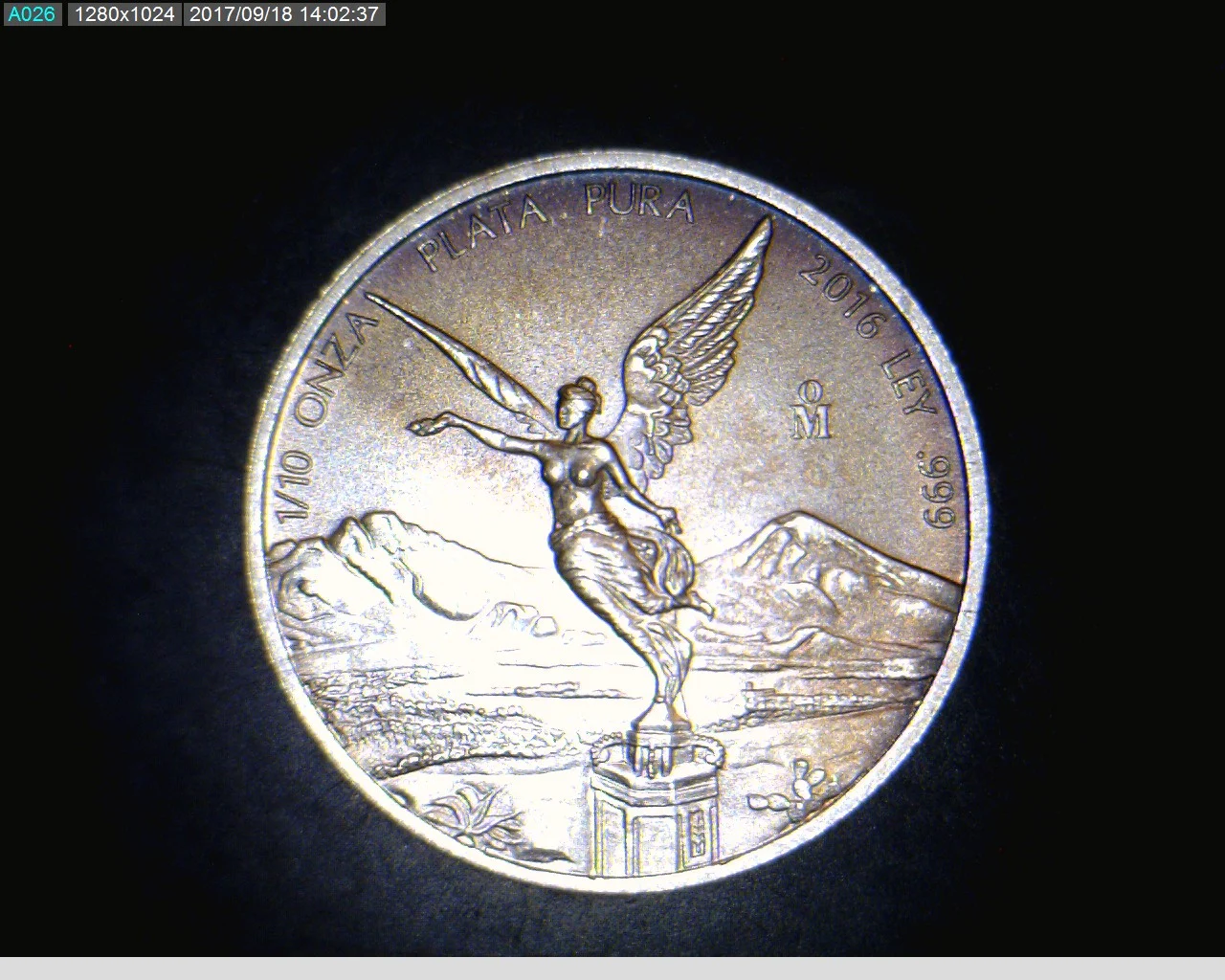 1/10 oz Libertad Plata 2016 · Inventario Banxico 23853 (anverso)