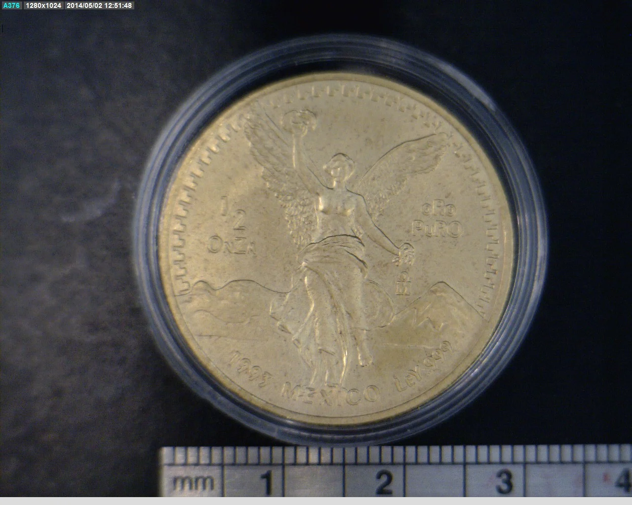 1/2 oz Libertad Oro 1993 · Inventario Banxico 17567 (reverso)