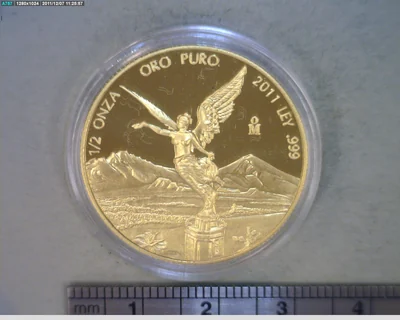 1/2 onza Libertad Oro 2011 · Reverso