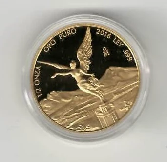 1/2 Onza Libertad Oro 2016 Proof · Reverso