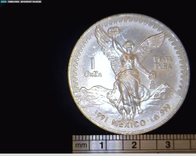 1/4 oz Libertad Plata 1991 · Inventario Banxico 17676 (reverso)