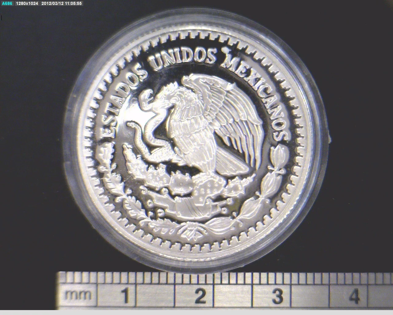 1/2 oz Libertad Plata 1992 · Inventario Banxico 17782 (anverso)