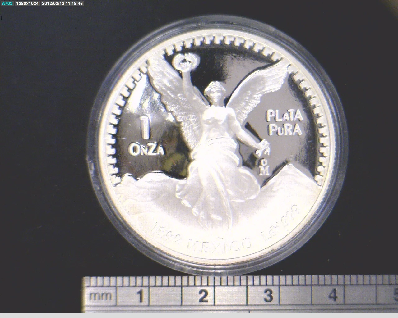 1/4 oz Libertad Plata 1992 · Inventario Banxico 17781 (reverso)