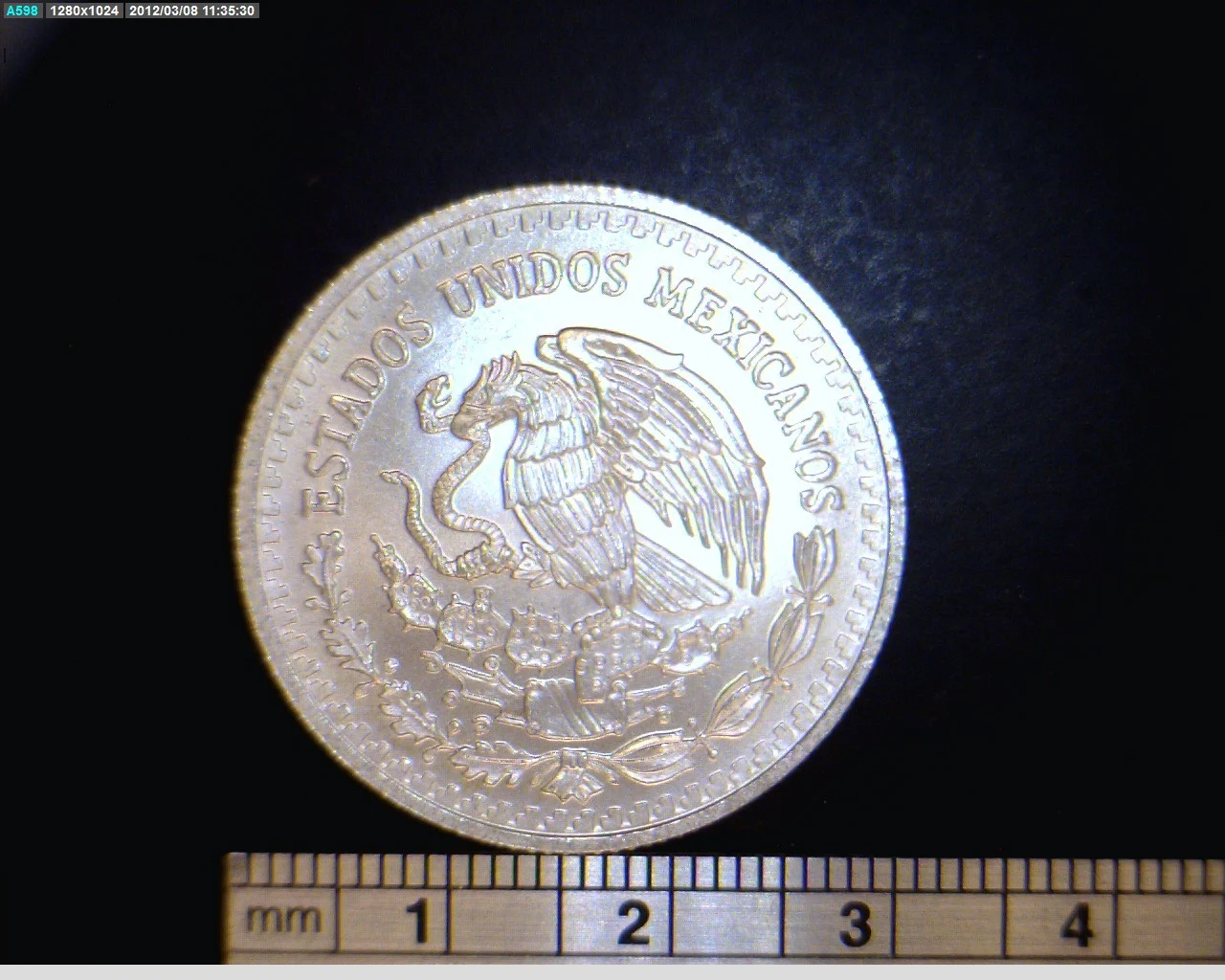 1/4 oz Libertad Plata 1993 · Inventario Banxico 17722 (anverso)