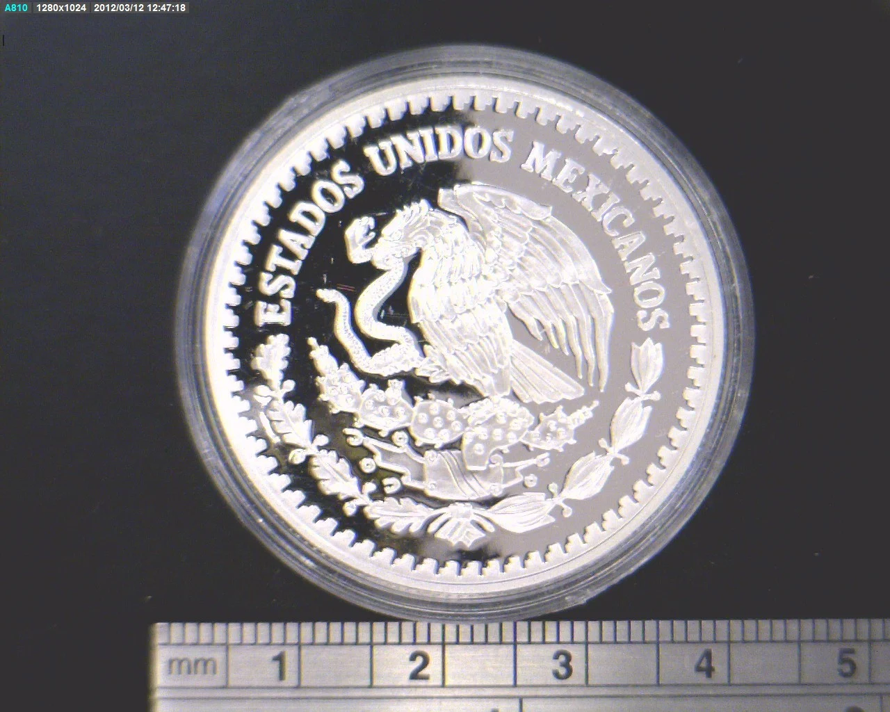 1/4 oz Libertad Plata 1993 · Inventario Banxico 17801 (anverso)