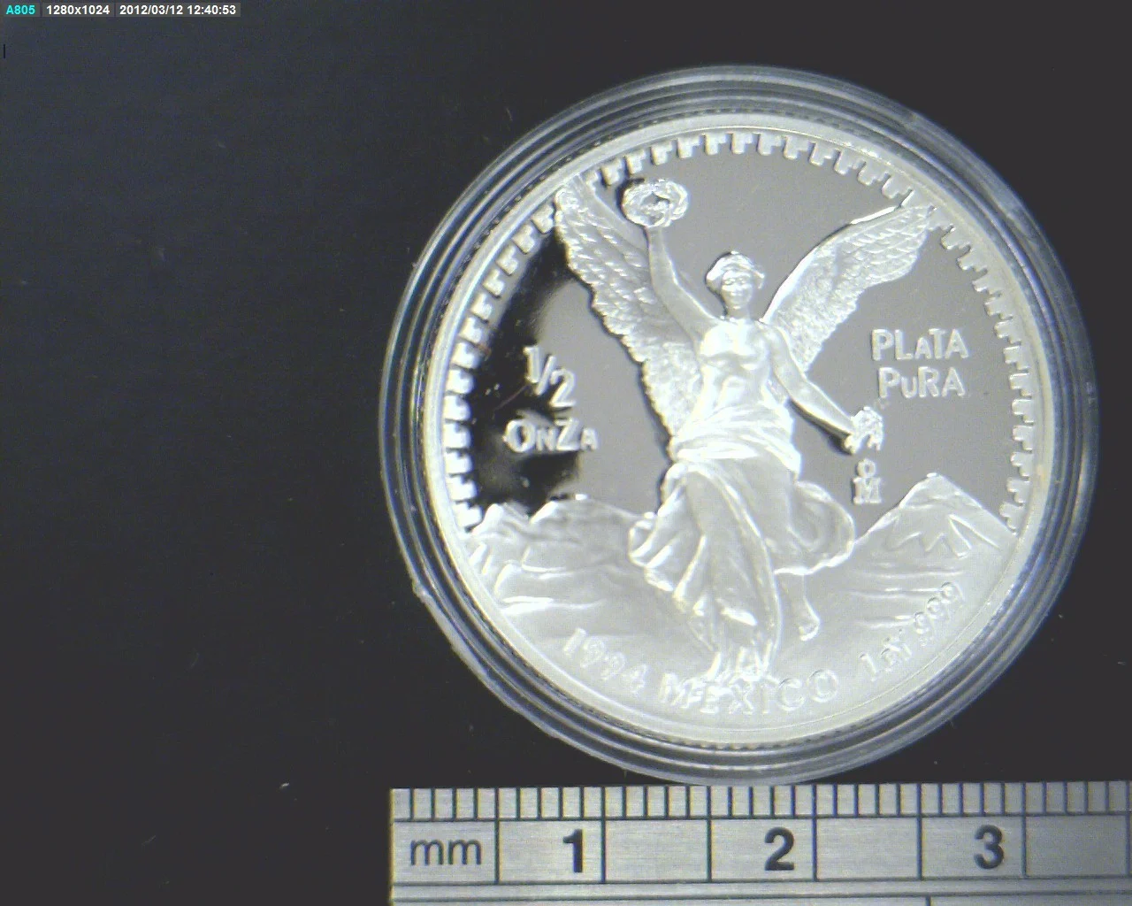1/2 oz Libertad Plata 1994 · Inventario Banxico 17827 (reverso)