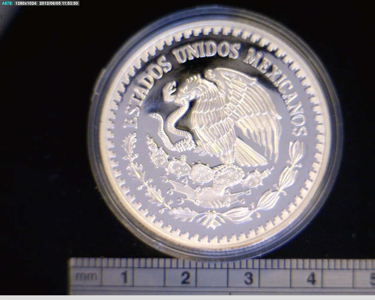 1/4 oz Libertad Plata 1995 · Inventario Banxico 19185 (anverso)