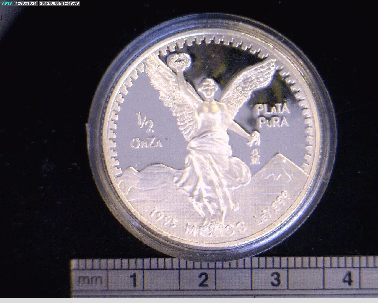 1/2 oz Libertad Plata 1995 · Inventario Banxico 19188 (anverso)