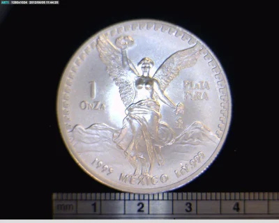 1/4 oz Libertad Plata 1995 · Inventario Banxico 19169 (reverso)