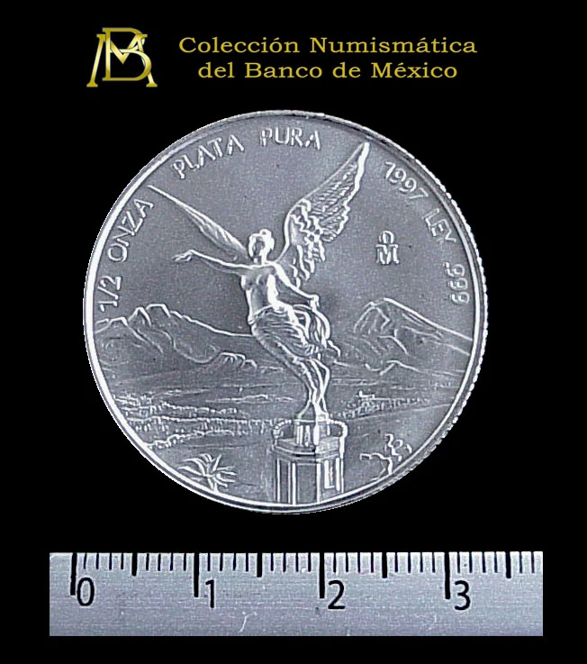 1/2 oz Libertad Plata 1997 · Inventario Banxico 20929 (reverso)