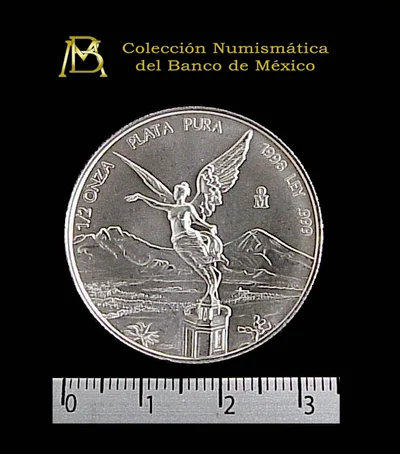 1/2 oz Libertad Plata 1998 · Inventario Banxico 20773 (reverso)