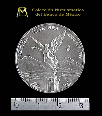 1/2 Onza Libertad Plata 2000 · Reverso
