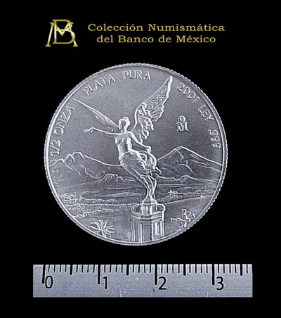 1/2 oz Libertad Plata 2001 · Inventario Banxico 20930 (reverso)