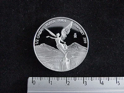 1/2 Onza Libertad Plata 2004