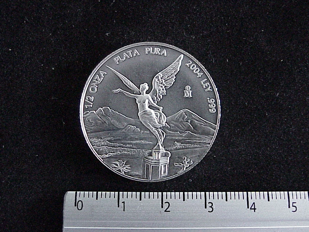 1/2 oz Libertad Plata 2004 · Inventario Banxico 21166 (reverso)