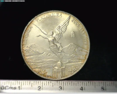 1/2 oz Libertad Plata 2006 · Inventario Banxico 21809 (reverso)