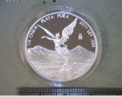 1/4 oz Libertad Plata 2011 (Espejo) · Inventario Banxico 22699 (reverso)