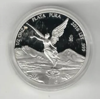 1/2 oz Libertad Plata 2016 (Espejo) · Inventario Banxico 23863 (reverso)