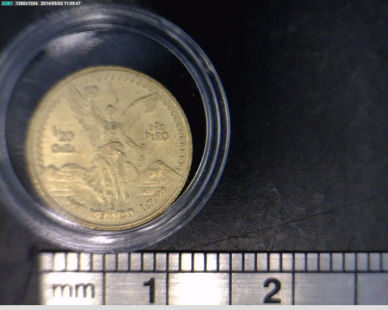 1/20 oz Libertad Oro 1991 · Inventario Banxico 17520 (reverso)