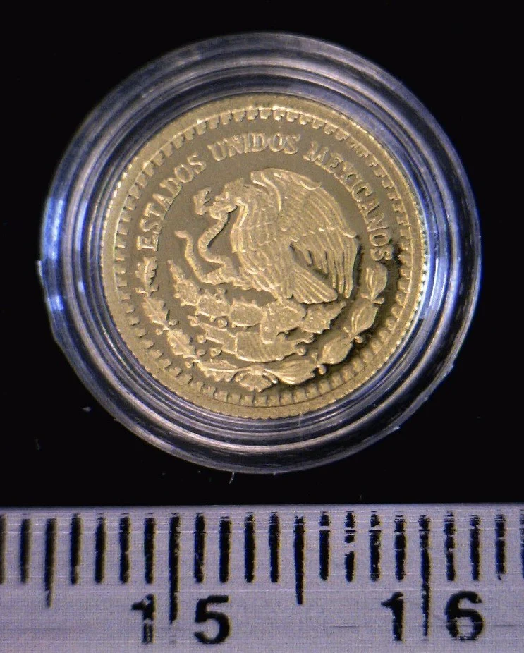 1/20 oz Libertad Oro 2015 · Inventario Banxico 23673 (anverso)