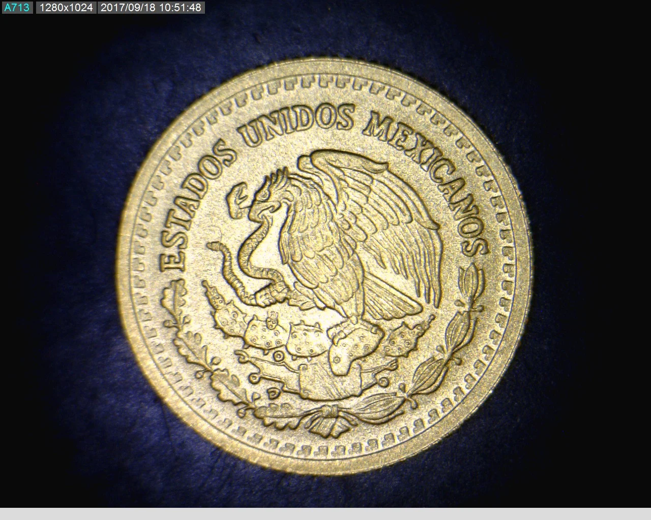 1/20 oz Libertad Oro 2017 · Inventario Banxico 23930 (anverso)