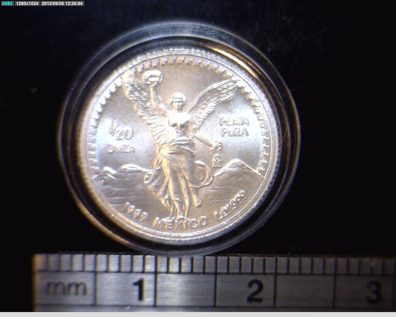 1/20 oz Libertad Plata 1995 · Inventario Banxico 19183 (reverso)