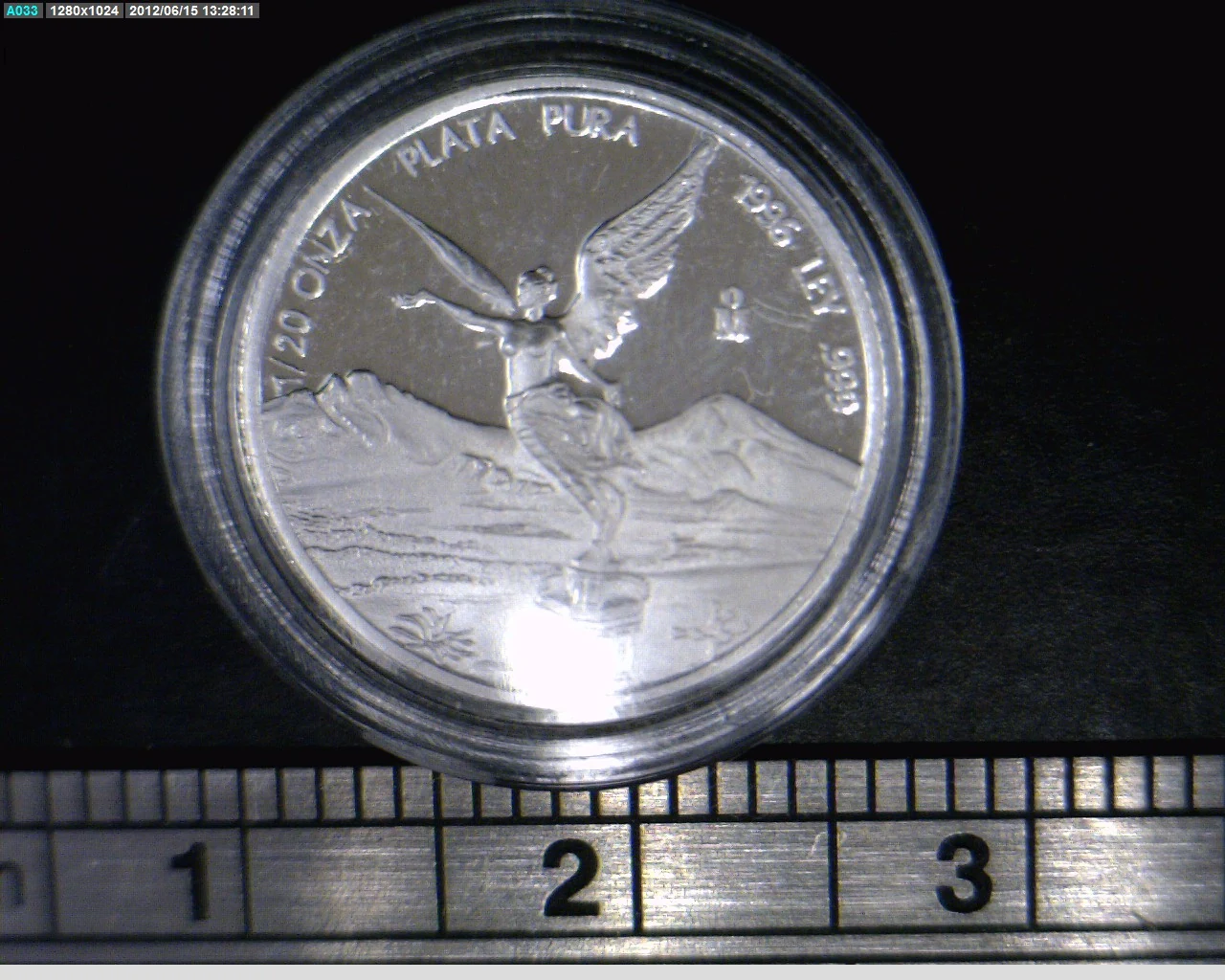 1/20 oz Libertad Plata 1996 · Inventario Banxico 19218 (reverso)