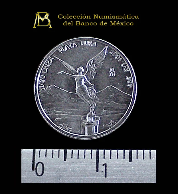 1/20 oz Libertad Plata 2001 · Inventario Banxico 20909 (reverso)