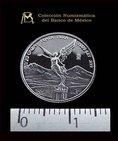 1/20 oz Libertad Plata 2003 · Inventario Banxico 21002 (reverso)