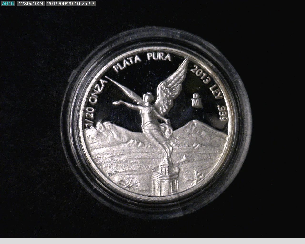 1/20 oz Libertad Plata 2013 · Inventario Banxico 23309 (reverso)