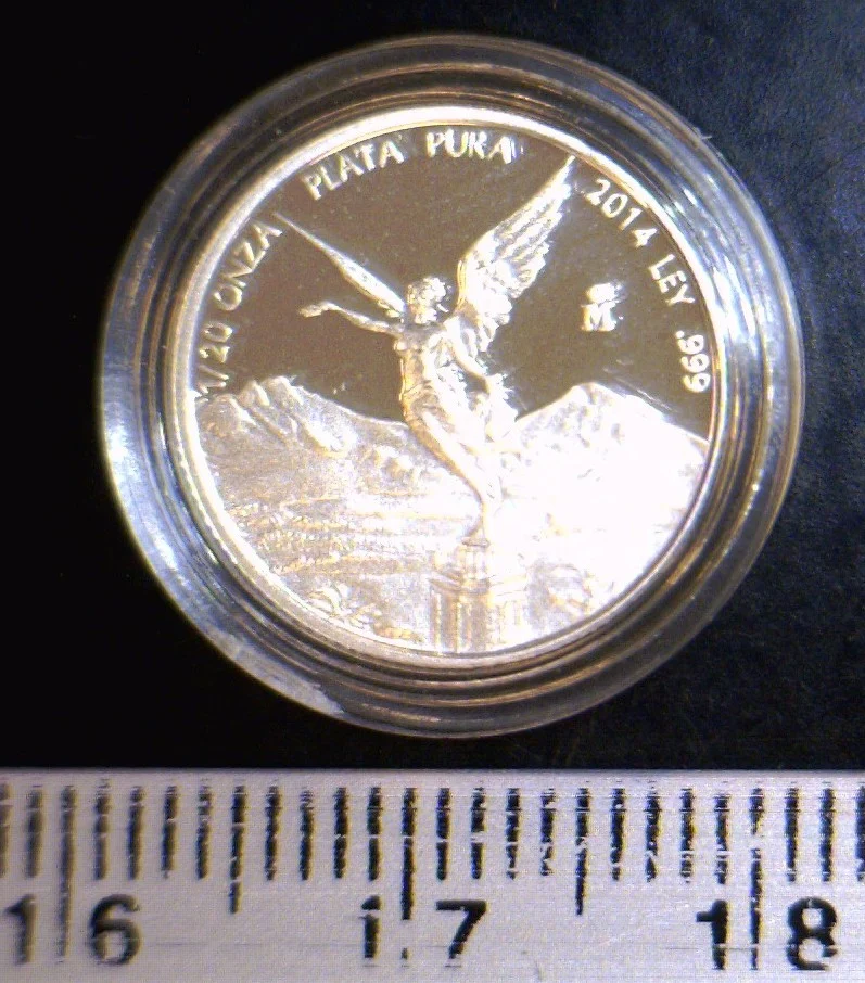 1/20 oz Libertad Plata 2014 · Inventario Banxico 23703 (reverso)