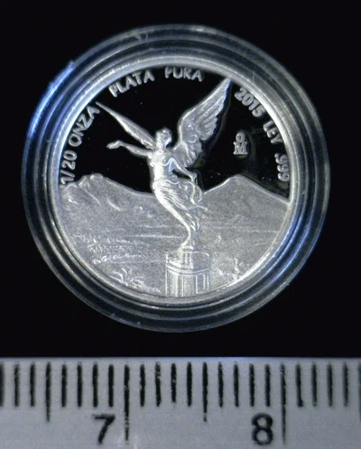 1/20 oz Libertad Plata 2015 · Inventario Banxico 23717 (reverso)