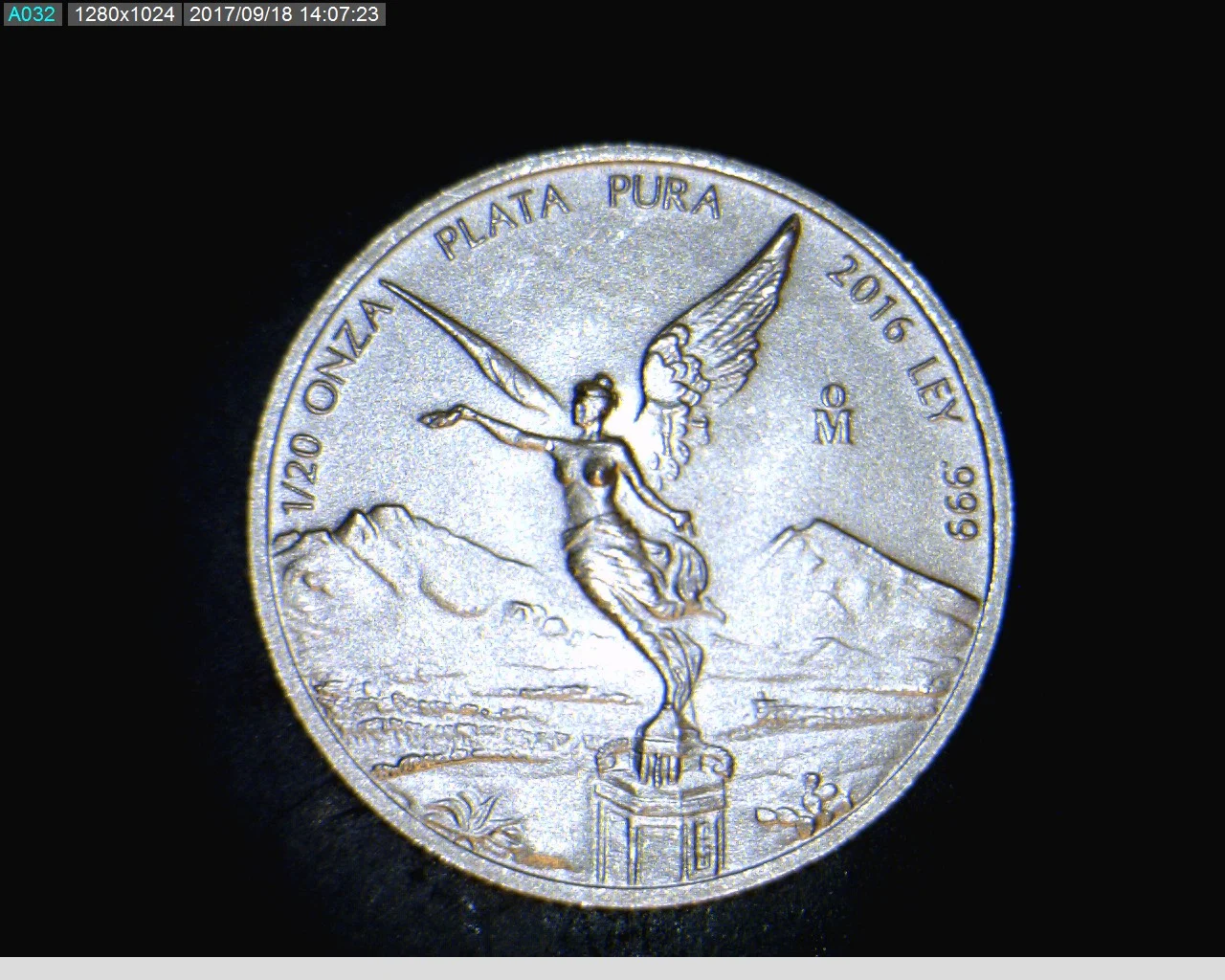 1/20 oz Libertad Plata 2016 · Inventario Banxico 23856 (anverso)